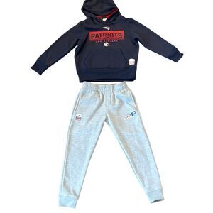 Patriots 5-6 boys fleece sweatshirt set pants and hoodie